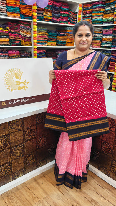 Rani Sungudi Cotton Polkadot Doubleside Kaasumalai Contrast Border