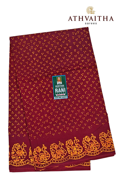 Rani Sungudi Cotton Without Zari Border - Three Dot