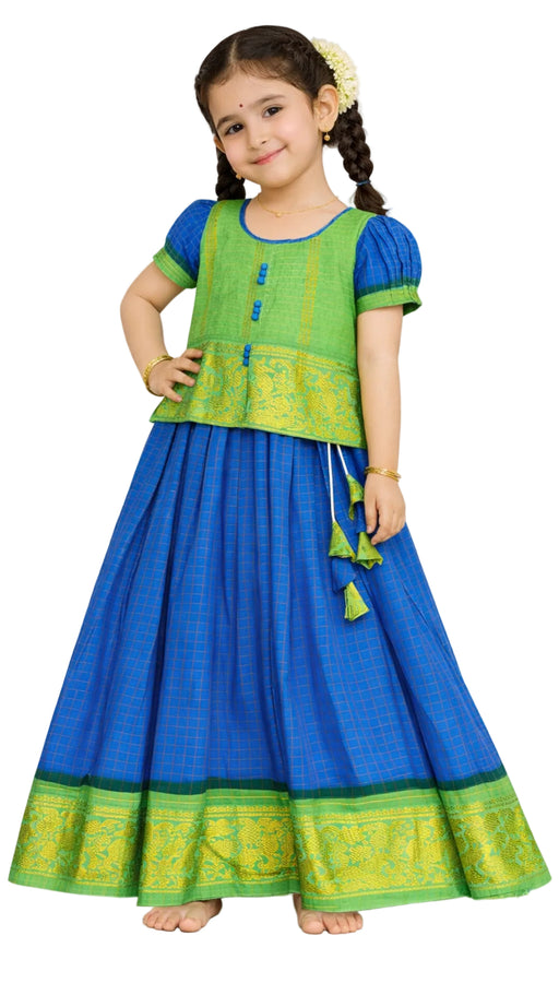 Traditional Sungudi Cotton Girls Lehenga Choli