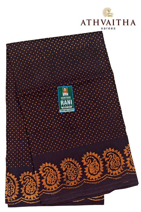 Rani Sungudi Cotton Without Zari Border - One Dot