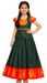 Bottle Green Sungudi Cotton Girls Dress