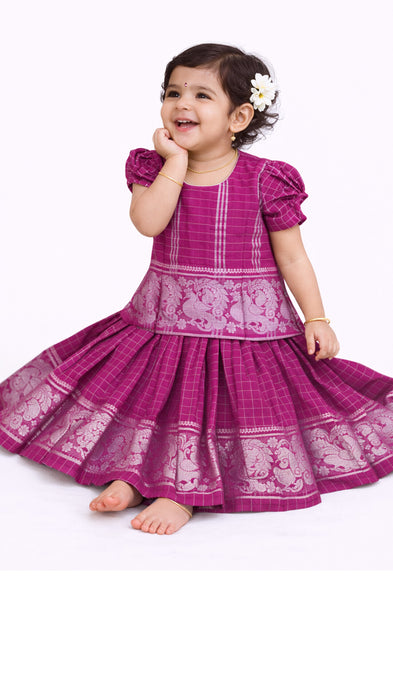 Kids Pattu Pavadai Sattai Cotton Set