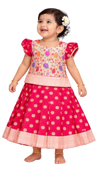 Pure Cotton Pavadai Sattai for Baby Girls