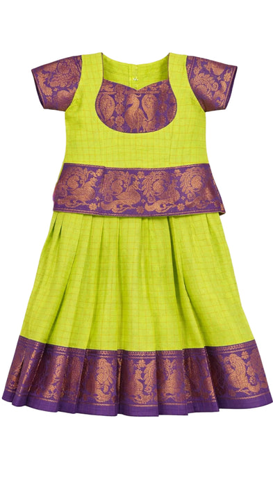 Traditional Sungudi Cotton Girls Lehenga Choli