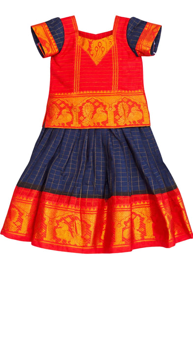 Kids Sungudi Cotton Pavadai Sattai Set