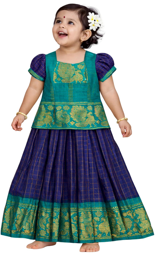 Kids Pavadai Sattai with Matching Headband