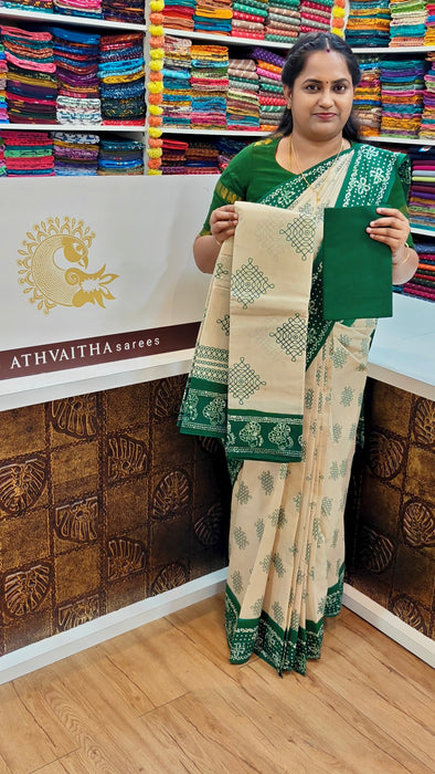 Rani Sungudi Cotton Sarees  Without Zari Kolam Design