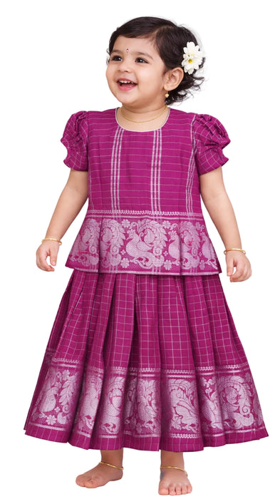 Madurai Sungudi Cotton Kids Ethnic Wear