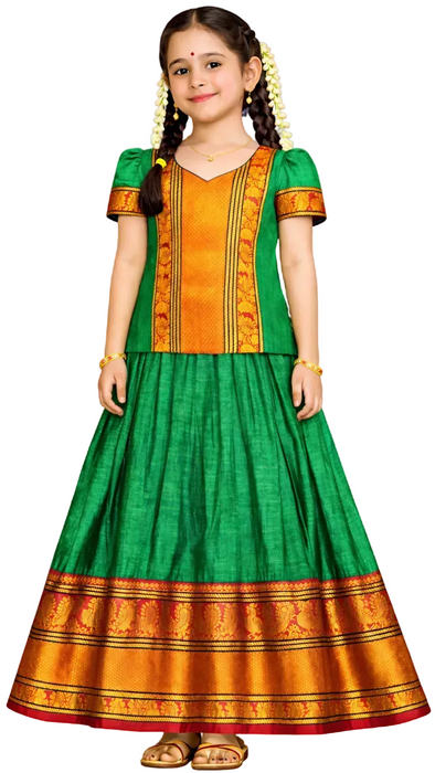 Readymade Stitched Pavadai Sattai for Girls