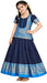 Navy Blue Kids Sungudi Cotton Dress
