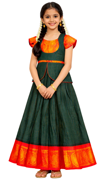 Madurai Sungudi Cotton Kids Ethnic Wear