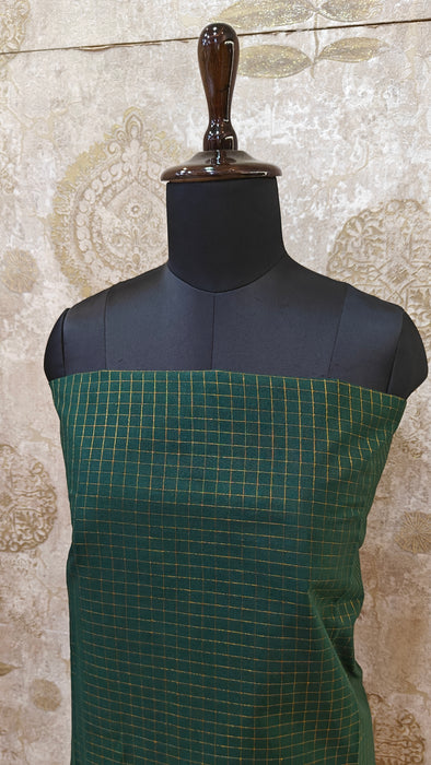 Rani Sungudi Checks Top Material - BottleGreen