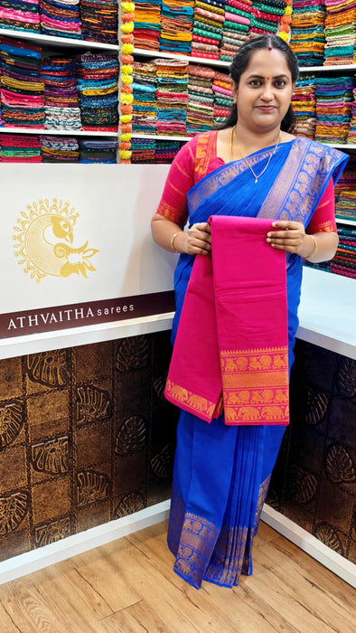 Rani Sungudi Cotton Sarees Doubleside Plain With Long Border Self