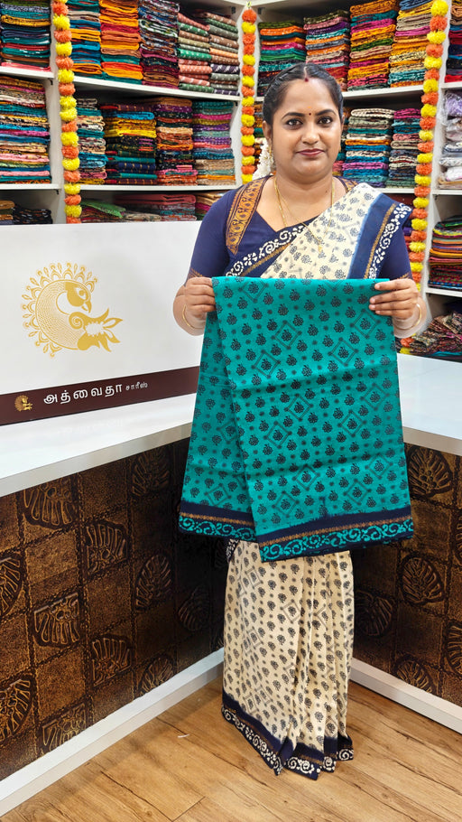 Traditional-handloom-rani-sungudi saree
