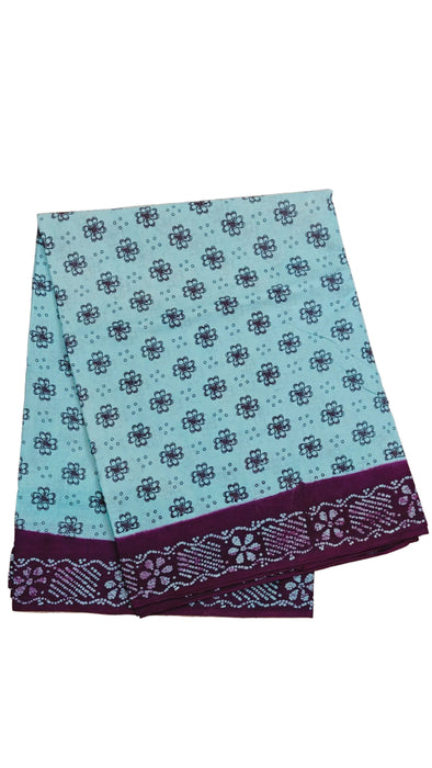 Rani Sungudi Madisar Sarees 10.50Yards Without Zari contrast Border - Flower