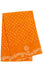 Orange fabric with white polka dots and border 