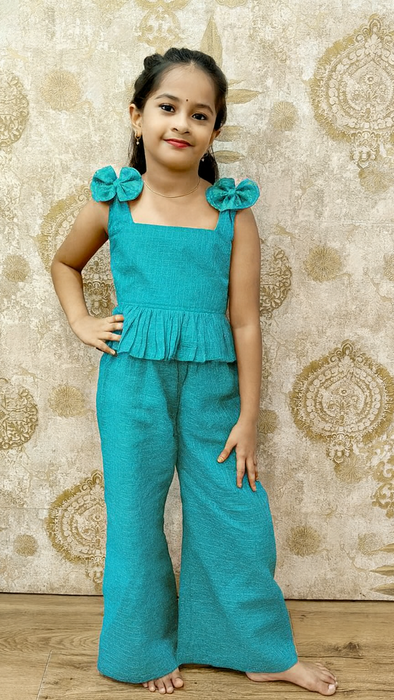 Maya - Kids Western Top With Plazzo Pant