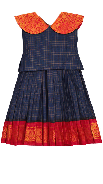Readymade Sungudi Pattu Pavadai Set for Girls - 3Years