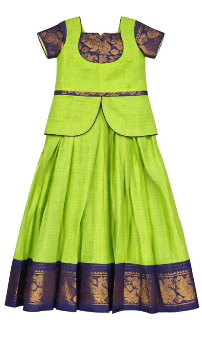 Traditional Rani Sungudi Cotton Kids Pavadai Sattai
