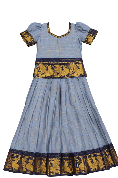 Traditional Rani Sungudi Cotton Kids Pavadai Sattai