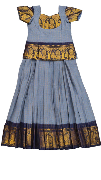 Traditional Rani Sungudi Cotton Kids Pavadai Sattai