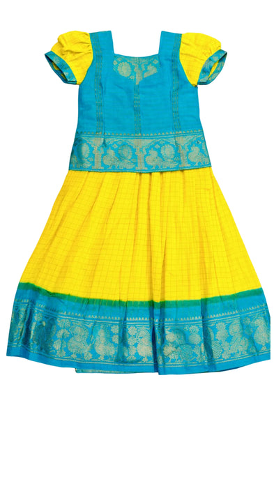 Girls Sungudi Cotton Pavadai Sattai | Readymade - 3 Years