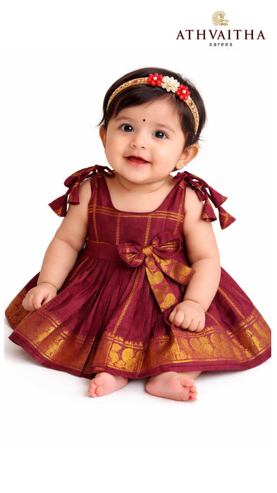 Sungudi Cotton Kids Maxi Gown - Nakshatra