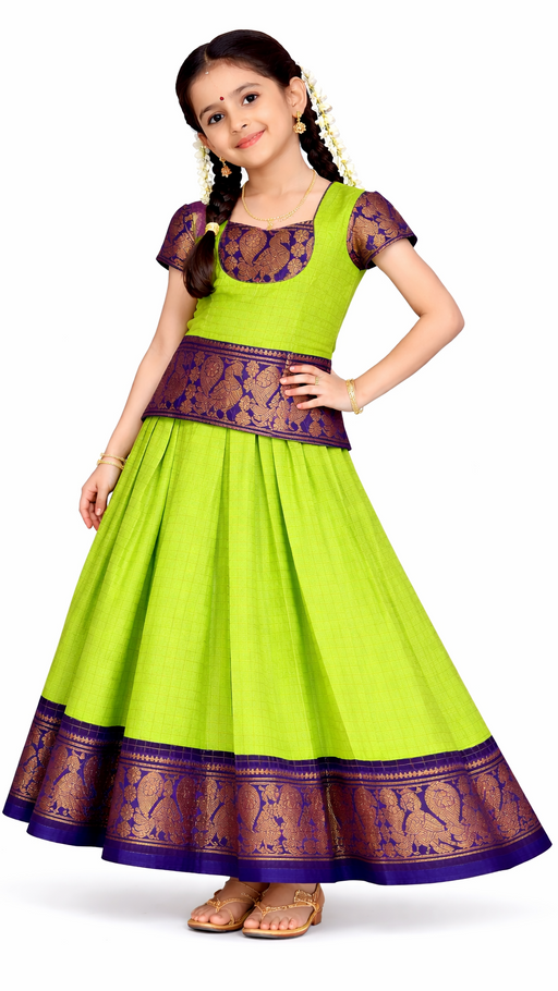 Multi Color Sungudi Cotton Pavadai Sattai