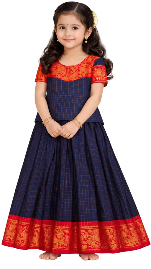 Pure Cotton Pavadai Sattai for Baby Girls