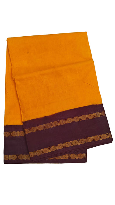 Rani Sungudi Cotton Saree Plain Rudhraksham contrast Border - 9.50Yards Madisar