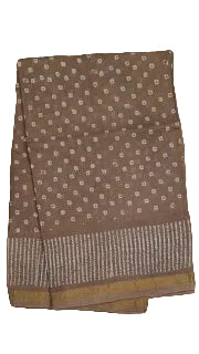 Rani Sungudi Saree Doubleside 1inch Border Self - Chakra Bandini-Biscuit