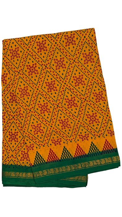 Rani 120's Hand Block Sungudi Cotton Sarees 1inch Border