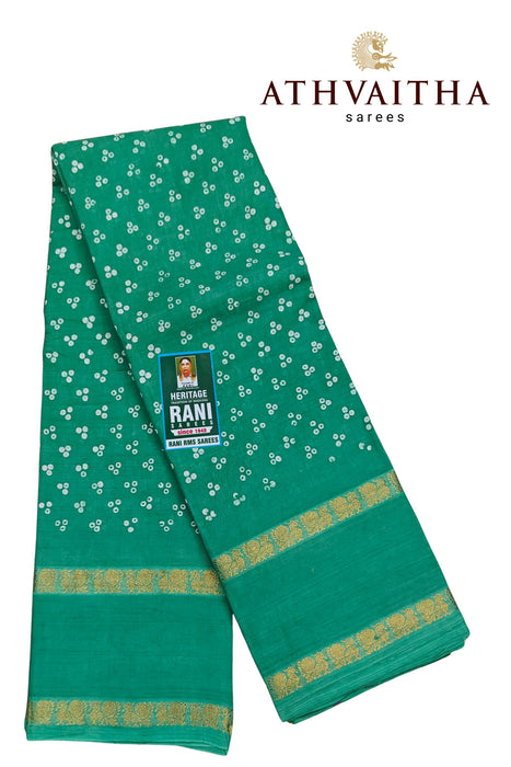 Rani Sungudi Cotton Mukkattu Doubleside Annamayil Border-Self