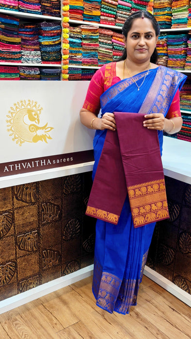 Rani Sungudi Cotton Sarees Doubleside Plain With Long Border Self