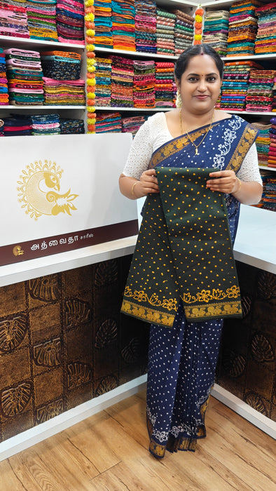 Rani Sungudi Cotton Saree With Doubleside Small self Border
