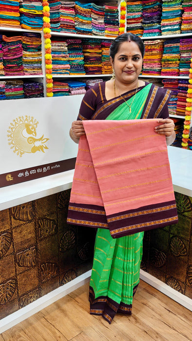 Rani Sungudi Saree Veldhari Doubleside Rudraksham Border Contrast With Blouse