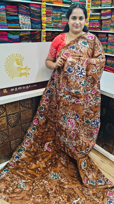 Rani Sungudi Cotton Sarees Without Zari Bathic Art