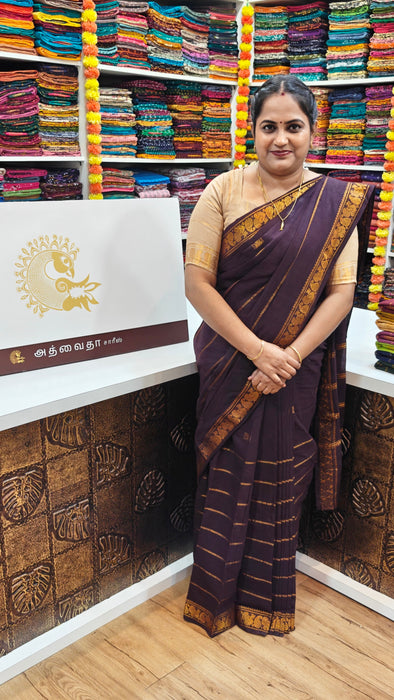 Rani Sungudi Saree Veldhari Half And Half Self Annamayil Border
