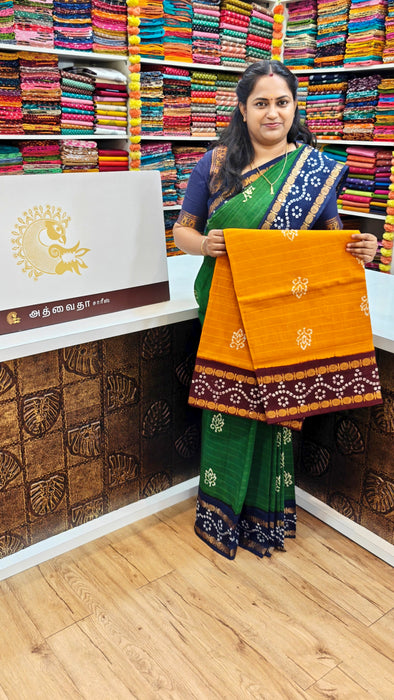 Rani Sungudi Cotton Sarees Double Side Rudraksham Contrast Border