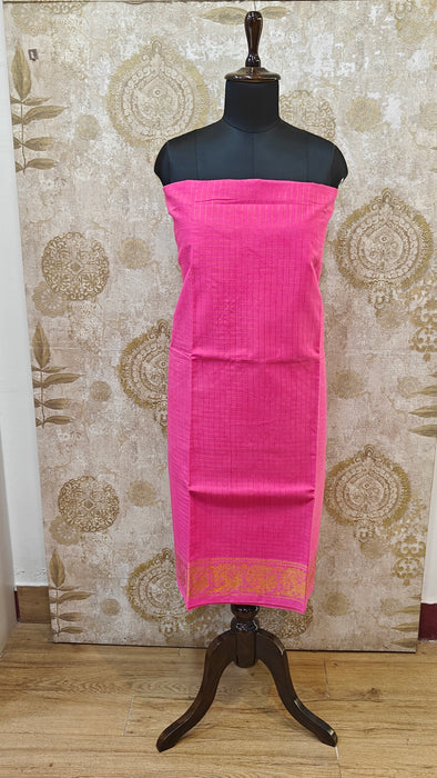 Rani Sungudi Checks Top Material - Pink