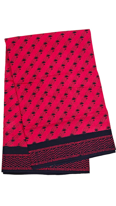Rani 120's Hand Block Sungudi Cotton Sarees Without Zari Border