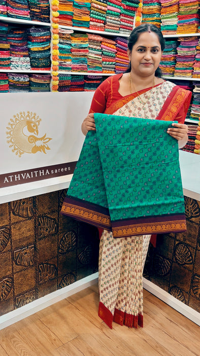 Rani Sungudi Cotton Sarees Doubleside Contrast Border - Cross Mango