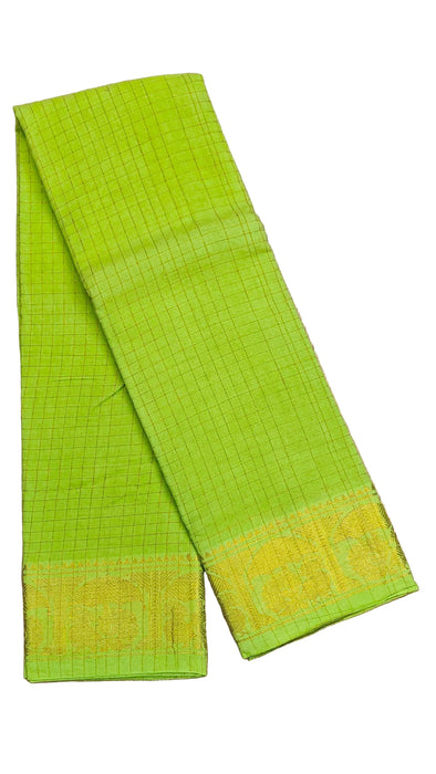 Sungudi Cotton Zari Checks Saree – Handcrafted Elegance from Madurai -Sneha Green