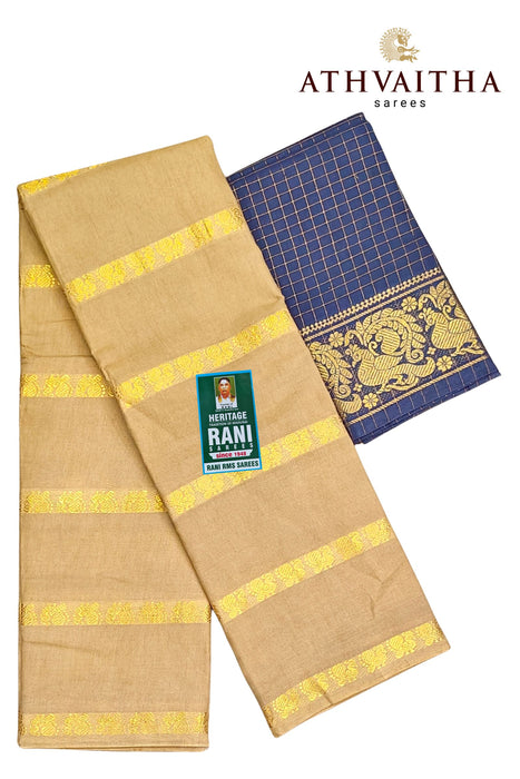 Rani Sungudi Saree Doubleside Border Self With Blouse
