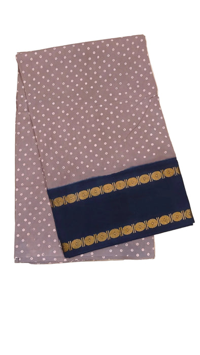 Rani Sungudi Cotton Saree Oneside Border Contrast-Polkadot