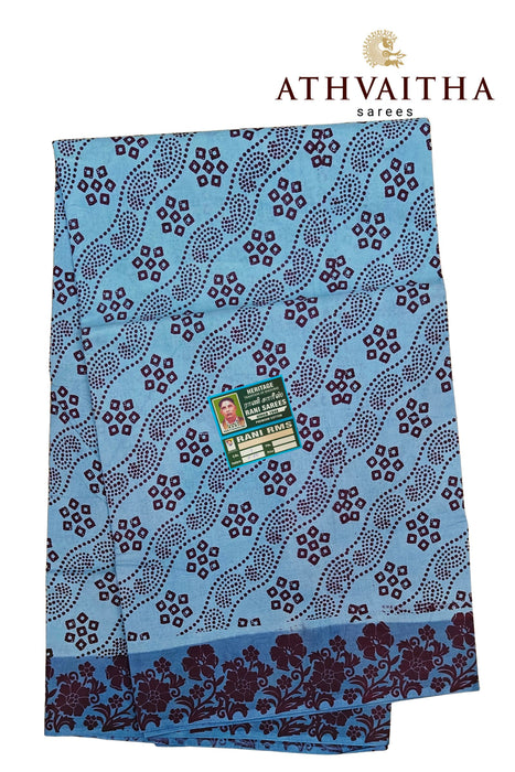 Madurai Rani Sungudi Saree Without Zari Border-Fancy Cotton