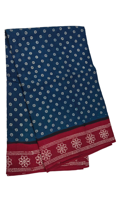 Rani Sungudi Cotton Sarees  Without Zari Flower Dot With Blouse