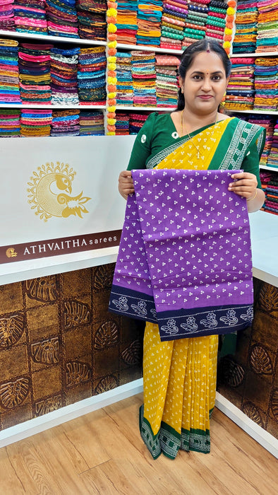Rani Sungudi Cotton Sarees without zari border - Three Dot