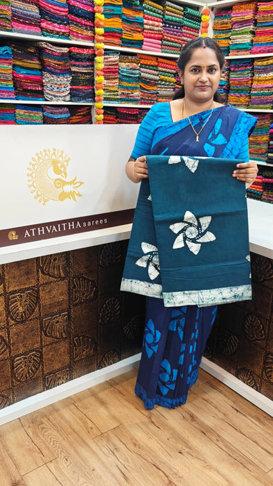 Rani Sungudi Cotton Sarees  Without Zari Flower Design