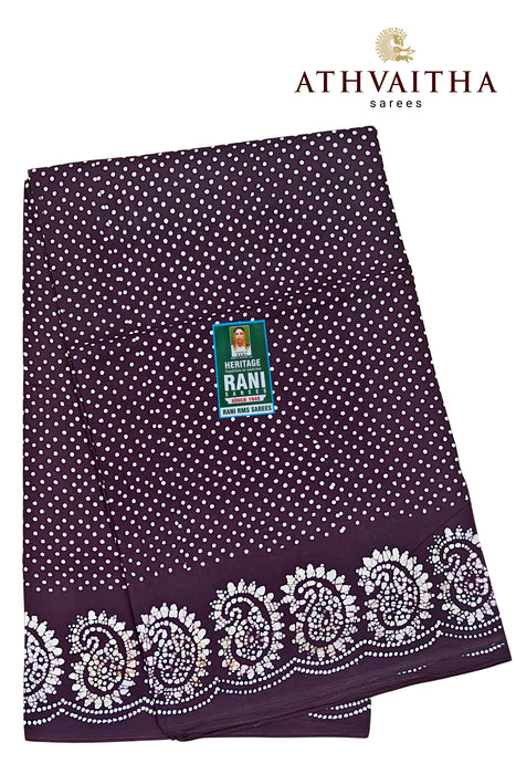 Rani Sungudi Cotton Without Zari Border - One Dot